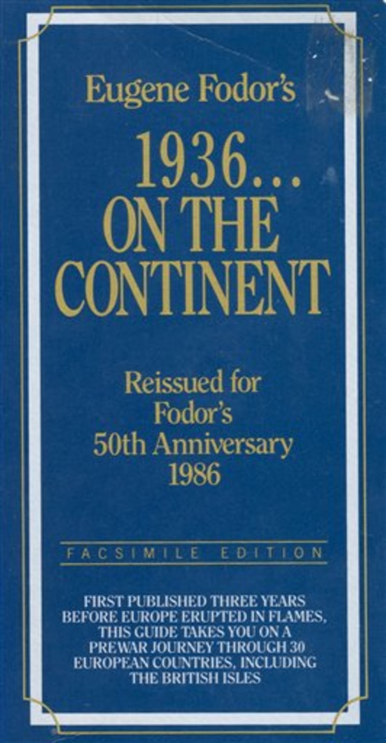 This book cover courtesy of Fodor's shows the cover of Eugene Fodor's \"1936 On The Continent: Reissued for Fodor's 50th Anniversary 1986.\" This year, Random House is marking the 75th anniversary of Eugene Fodor's first travel guide with an e-book version.   (AP Photo/Fodor's) NO SALES